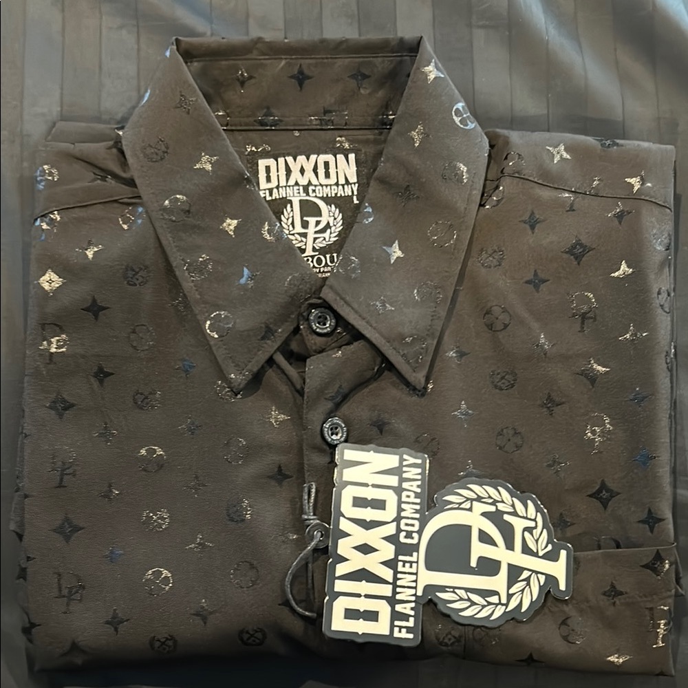 Dixxon Black bougie party shirt NWT size large